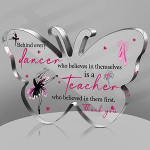 Dancer Teacher Appreciation Gifts for Women Acrylic Graduation Thank You Teacher Gift from Student End of Year Present for Office Desk Decor Paperweight Keepsake