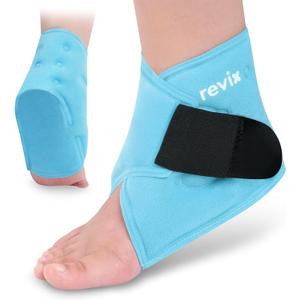REVIX Ankle Ice Pack Wrap  Reusable Gel Cold Compression for Foot Discomfort, Ice Wrap for Feet Swelling and Recovery, Plantar Fasciitis, Achilles Tendonitis, and Sprained Ankles