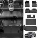 Full Set Floor Mats for Cadillac XT6 2020-2025 7-Seater All Weather TPE Includes 1st 2nd 3rd Row Mats and Cargo Liner and Seat Back Protectors Black