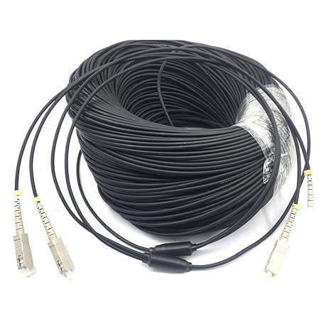 RERBO 100M/328ft 6 Core LC/UPC to LC/UPC Single Mode Fiber Patch Cable, 40GB/100GB LC to LC Outdoor Armored Fiber Optic Internet Cable LSZH 9/125um（6C）