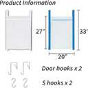 Over Door Large Mesh Laundry Hamper Bag, 2 Pcs Washable Laundry Basket for Bedroom/Dorm/Bathroom