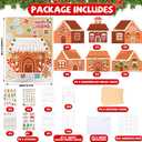 24 Sets Christmas Gingerbread Craft Kit for Kids 3D Gingerbread House Card Making Your Own Festive Winter Greeting Cards Xmas DIY Card Crafts for Holiday Home Classroom School Art Crafts Supplies