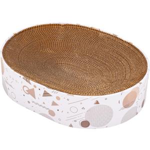Oval Sturdy Cat Scratching Cardboard Pad Breathable Cat Scratch Pad, Cat Scratching Cardboard for Indoor Cats, Furniture Protecter