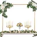 44" Tall Over the Table Rod Stand with Clamps, Adjustable Gold Metal Table Arch, Party Stands for Centerpiece Decorations, Wedding, Anniversary, Event, Home