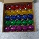 Meconard 25 Pack G40 Colored LED String Light Bulbs, E12/C7 Candelabra Base Shatterproof LED 1 Watt Globe Replacement Bulbs, Multi-Color: Red/Green/Blue/Orange/Purple