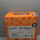 Pura Size 7 Eco-Friendly Diapers (33+lbs) Hypoallergenic, TCF, Soft Organic Cotton, Sustainable, up to 12 Hours Leak Protection, Allergy UK, Recyclable Paper Packaging, 6 Packs of 17 (102 Diapers)