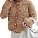 PRETTYGARDEN Women's Faux Fur Coat 2026 Fall Fuzzy Fleece Button up Shearling Cropped Jackets Winter Trendy Outerwear