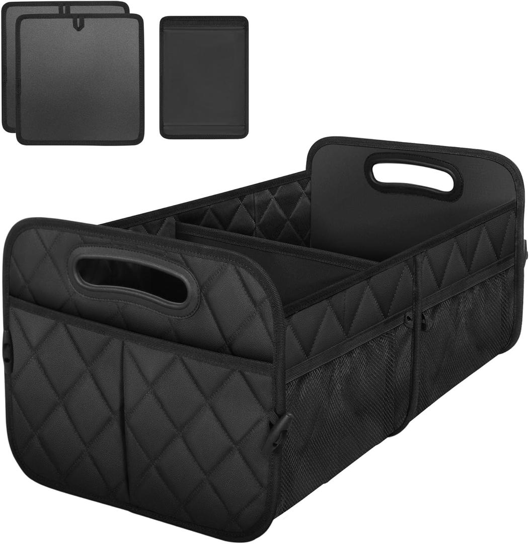 Deosk Collapsible Car Organizer with 6 Pockets, Multi-Compartment Trunk Storage - Black (Large)
