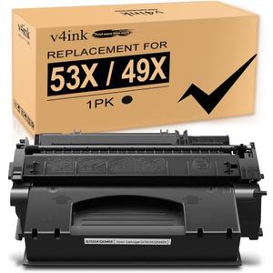 V4INK High Yield Compatible 49X 53X Toner Cartridge Replacement for HP 53X Q7553X 49X Q5949X for use in HP LaserJet P2015dn P2015 P2015d 1320 1320n 3390 3392 M2727nf P2014 P2010 Printer (Black,1 Pack)