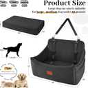 Wooaidagg Dog Car Seat for Medium & Large Dogs Up to 55lbs, Memory Foam Cushion, Washable Cover, Safety Straps & Non-Slip Bottom(Black,Large)