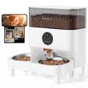 Automatic Cat Feeder for 2 Cats with Camera: Automatic Food Dispenser with Elevated- 2.4G WiFi HD Video and Night Vision| Dual Auto Feeder with 2-Way Audio| Timed Pet Feeders for Multi Cats