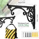 Heavy Duty Metal Plant Hanger Wall Mounted - 2 Pack Rustproof Plant Hooks for Hanging Plants, Flower Pots, Bird Feeders, Lanterns, Wind Chimes, Indoor Outdoor Decorative Plant Bracket