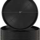 Eccliy 12 Pcs Plastic Plant Saucers Round Plant Tray Large Flower Pot Heavy Duty Planter Water Trays Thick Planter Drip Saucers for Indoors and Outdoors(20 Inch,Black)