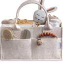 PUTSKA Baby Diaper Caddy Organizer - Nursery Storage Basket for Diaper Station, Baby Basket Shower List and Registry Gift Must-Haves, Newborn Essentials, Nursery Decor for Boy or Girl - Mocha, Regular