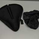 ANZOME Bike Seat Cushion, Wide Gel Bike Seat Cover & Extra Soft Gel Bike Seat Cushion for Women Men Everyone, Fits Spin, Stationary, Cruiser Bikes, Indoor Cycling(Waterproof Case Included)  (Black-Gel + Memory Foam Filling)