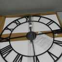Antique Tower 24 inch Large Roman Numeral Wall Clock, Indoor Outdoor Patio Waterproof Oversized Decorative Contemporary Clock, Antique Black Metal Wall Clock Battery Operated Retro Art Hanging Clock,2
