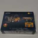 BRRRRT 1/64 RC Forklift Toy 7 Channel 2 Mode Mini Remote Control Forklift Truck with Rechargeable Battery, 2 in 1 Transformable Lift Fork & Hook with Lights & Sounds for Adults Kids Boys and Girls