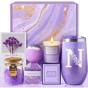 Birthday Gifts for Women - Relaxing Spa Gift Basket Set, Gifts for Women Who Have Everything, Christmas, Valentine's Day, Mothers Day Gifts, Galentines Day Gifts, Gifts for Mom Best Friend Grandma (N)