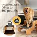 Dog Steps for Bed,Extra Wide Dog Stairs for Large Dogs，2-Step Bamboo Pet Ramp for Large Senior/Older Dogs or Pet Up to 160 Pounds Get to Couch Or High Bed (H:16 inch)