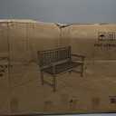 Flash Furniture Adele Commercial Indoor/Outdoor Acacia Wood Bench, 2 -Person Slatted Patio Loveseat, for Use in Yard, Garden, Porch, or Park, Brown