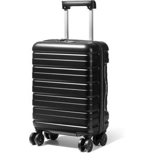 Lekesky Carry On Luggage 22x14x9 Airline Approved, 20 Inch Hard Shell Suitcase with TSA Lock, Lightweight Spinner Wheels Durable ABS Carry-On for Travel Weekend Trips Men Women, Black