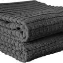 Ritz Royale Collection 100% Combed Terry Cotton, Highly Absorbent, Oversized, Kitchen Towel Set, 28" x 18", 2-Pack, Solid Graphite