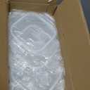 Soup Containers with Lids Glass 32 oz, 4 Cup Borosilicate Glass Food Storage Containers, Microwave & Freezer Safe Jars, Small Square Meal Prep Bowl for Salad, Fruit, Lunch, Ice Cream, Travel, 4 Pack (Transparent)