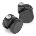 Domiella 2 Pack Luggage Replacement Wheels, Universal Suitcase Swivel Caster Wheels with Rubber Trolley Wheels, OD 50mm