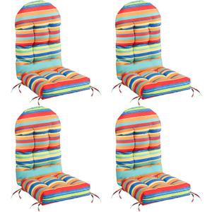 FUNBERRY Patio Chair Cushions Set of 4, Thicken Comfy Cushions for Rocker Non Slip Fade Shield Waterproof High Back with Ties, 4 Pack