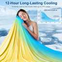 Cooling Blanket Twin Size(60 * 80),Lightweight & Breathable Cooling Blanket for Hot Sleepers,Soft Cold Blanket Double-Side Cool,Decorative Blankets for Room All-Season Used,Ginger Yellow