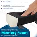 Thick Memory Foam Office Chair Arm Pads - Office Chair Armrest Covers Provide Elbow Cushion and Relieve Pressure - Ergonomic Desk Chair Arm Covers - Gaming, Computer Chair Rest Pads (Set of 2) (Black)
