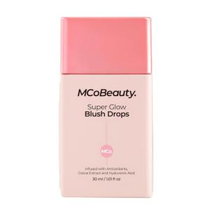 MCoBeauty - Super Glow Blush Drops - Highlighter Makeup - Shimmer Formula with Hyaluronic Acid, White Tea Extract, Cocoa Extract and More - Blush Pink Shade Blush for Cheeks (1.01 Fl Oz (Pack of 1))