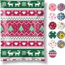 Fuxury Christmas Poly Mailers 10x13 Inch 100 Pack,Sturdy Shipping Bags for Clothes, Self Adhesive Shipping Envelopes, Waterproof Mailing Packaging Bag for Small Business Red Tree Elk Love