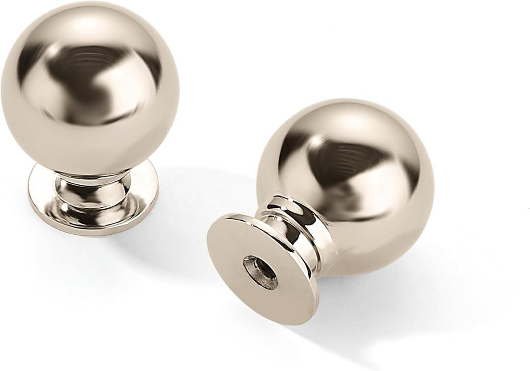 6 Pack 1 Inch Vintage Ball Polished Nickel Cabinet Knobs Kitchen Cabinet Hardware Drawer Knobs Pulls for Drawers.