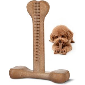 2 x Small Dog Chew Toys for Aggressive Chewers Under 20lbs | T shaped,Dog Bone Toy,Bacon Flavored,Tough Puppy Toy to Keep Them Busy Small Breed