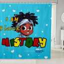 Black Boy Shower Curtain For Kids Teens,Cute Black African American Boy Fabric Shower Curtain,Afro Boy Melanin Bathroom Shower Curtain Sets Black Boy Juneteenth Bathroom Accessories 72"Wx72"L
