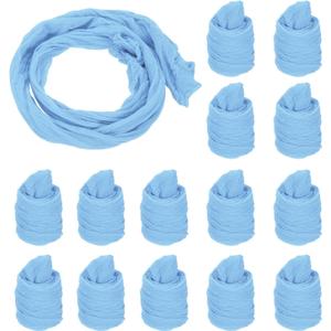 MECCANIXITY Nylon Stockings Flower Fabric, 65cm/ 25.6" Mesh Tensile Silk Nylon Fabric DIY Floral Crafting Kit for DIY Flower Making Wedding Crafts Decoration (Light Blue, Pack of 25)