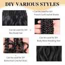 Deep Wave Crochet Hair 30 Inch 3 Packs Long Ocean Wave Curly Braiding Hair Extensions Synthetic Curly Crochet Hair for Black Women(30 Inch, 3pack, #1B)