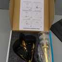 Elegant Bathroom Sink Faucet Single Hole,AUU Waterfall Matte Black Vanity Sink Faucet Solid Brass,Single Handle Basin Tap with Pop Up Drian Supply Line (Gold, Short)