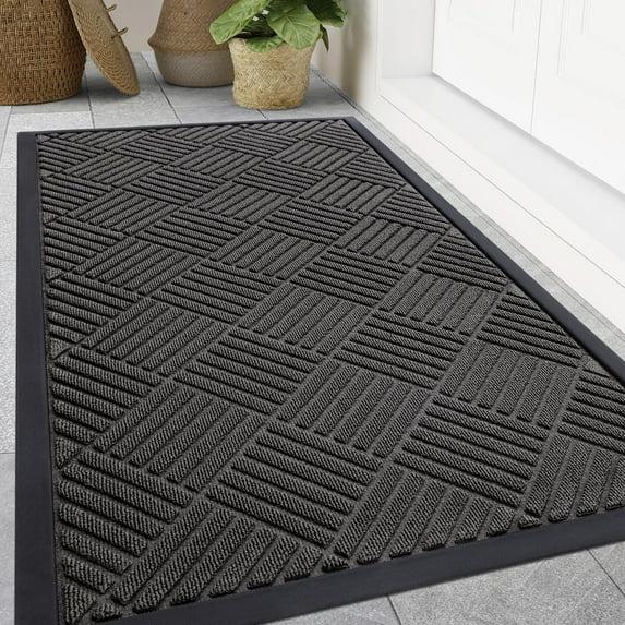 Smiry Front Door Mats For Inside, Low Profile Heavy Duty Outdoor Doormats, Non Slip Dirt Trapper Entryway Mat, 47x32, Grey