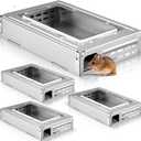 4 Packs Multi Catch Mouse Trap Clear Top Mice Trap Rodent Humanized Silver Rat Traps for Indoor Outdoor Rat Control Pet and Security