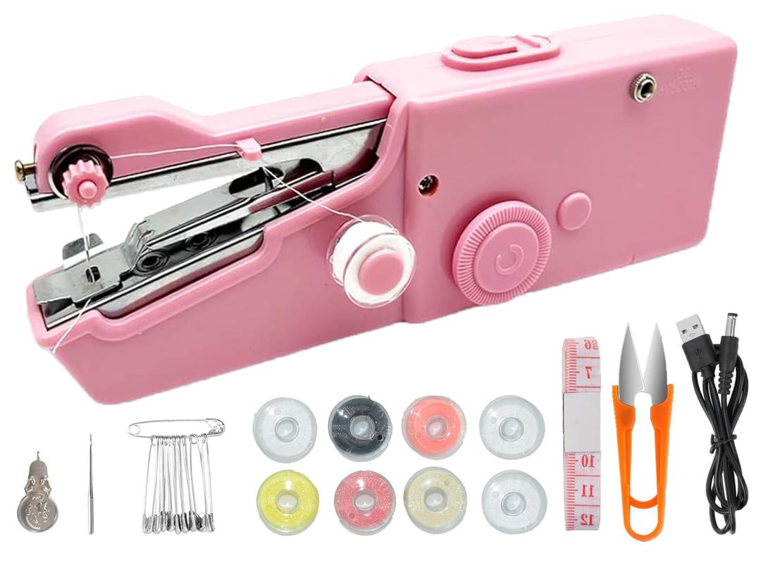Handheld Sewing Machine, Quick Sew Mini Portable Electric Sewing Machine For Beginners Adults, Easy To Use Suitable for Sewing Clothes, Fabrics, Cutains, Family Travel