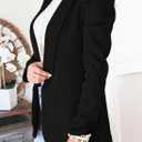 KIRUNDO Women's 2026 Spring Fall Casual Blazers Puff Sleeve Lapel Open Front Work Suit Office Blazer Jackets with Pockets (Black, XL)