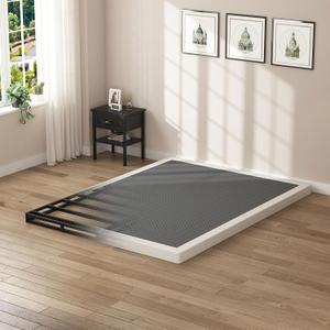 SHOANED Queen Size Box Springs - 3 Inch Low Profile Mattress Foundation No Noise Heavy Duty Metal Basics Bed Base with Clean Fabric Cover, Easy Assembly