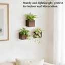 Dahey Small 4 Inch Wood Wall Hanging Planter Boxes for Indoor Plants 3 Pcs Square Rustic Farmhouse Wall Mounted Flower Pot Vases with Plastic Liner for Garden Home Centerpiece Decor(No Plant Included)