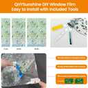 Window Privacy Film Stain Glass Window Film Rainbow Window Film Window clings Non-Adhesive Reusable Decorative for Room (Colorful Birds on Vines, 17.5 X 157.4 in)