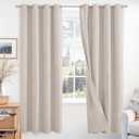 BGment 100% Linen Blackout Curtains 72 Inch Long for Bedroom -Thermal Insulated Blackout Curtains for Living Room/Farmhouse Rustic Netural Lightweight Window Drapes 2 Panels Set, 52 x 72 Inch (Natural)