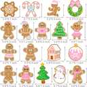 Christmas Gingerbread Man Hanging Swirls 20Pcs Gingerbread Theme Party Decorations Xmas Gingerbread Party Ceiling Swirls Pink Gingerbread Man Hanging Streamers for Winter Holiday Party Supplies