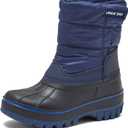 Lands' End Flurry Max Waterproof Kids Snow Boots - Insulated Warm Fleece Lined Winter Boots for Toddlers(5 Big Kid, Evening Cobalt Blue)