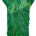 Golf Headcovers Golf Club Head Covers Four Leaf Clover Good Luck Charm - Clover Style Premium Leather Driver Fairway(FW) Wood Hybrid(UT) with Number Tags